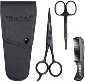 img 4 attached to 🧔 BlueZOO Men's Beard and Mustache Grooming Kit - Scissors, Comb (3-Piece Set)