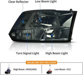 img 2 attached to DWVO Headlights Assembly Compatible With 2009-2018 Dodge Ram 1500 2500 3500 Pickup Quad Headlamp Replacement Smoke Lens Clear Reflector (Only For Quad Models)