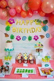 img 3 attached to 🌺 Moana Party Supplies: 2 PCS JeVenis Glittery Moana Birthday Banner and Cake Topper Set - Tropical Luau Decorations for Hawaiian Themed Summer Celebration