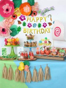 img 1 attached to 🌺 Moana Party Supplies: 2 PCS JeVenis Glittery Moana Birthday Banner and Cake Topper Set - Tropical Luau Decorations for Hawaiian Themed Summer Celebration