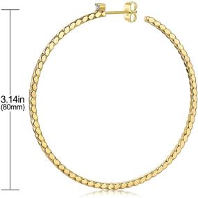 img 1 attached to 💎 Premium 18K Gold Plated Sterling Silver Hoop Earrings - Extra Large Sizes for Women and Girls - 60MM, 80MM, 100MM