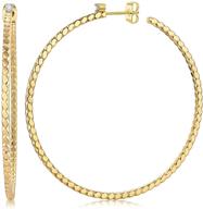 💎 premium 18k gold plated sterling silver hoop earrings - extra large sizes for women and girls - 60mm, 80mm, 100mm logo