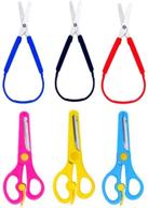 🔪 qiang loop scissors for kids and teens, ambidextrous support, ergonomic easy-open grip, safe craft scissors for toddlers, students & children (pack of 6) logo