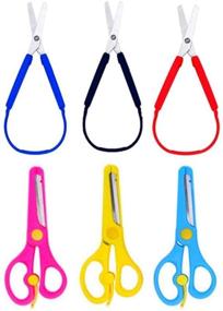 img 4 attached to 🔪 QIANG Loop Scissors for Kids and Teens, Ambidextrous Support, Ergonomic Easy-Open Grip, Safe Craft Scissors for Toddlers, Students & Children (Pack of 6)