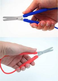 img 1 attached to 🔪 QIANG Loop Scissors for Kids and Teens, Ambidextrous Support, Ergonomic Easy-Open Grip, Safe Craft Scissors for Toddlers, Students & Children (Pack of 6)