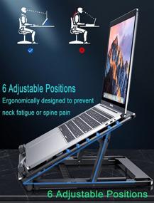 img 2 attached to 💻 CWNOTBHY Laptop Stand: Adjustable & Cooling with Fan, Compatible with MacBook Air Pro,10-18" Tablets or Laptops (Black)