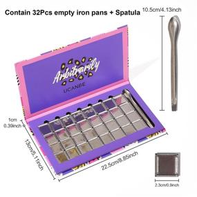 img 1 attached to 🎨 UCANBE Magnetic Empty Makeup Palette with Spatula - Removable & Refillable 32Pcs Metal Pans for Eyeshadow Lipstick Blush Highlighter Powder Eyeliner Cream - Eye Makeup Palette