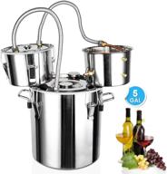 🍷 eco-worthy 5 gallon stainless steel wine still: home brew kit for diy whiskey, brandy, water distilling, hydrolates - including thumper keg logo