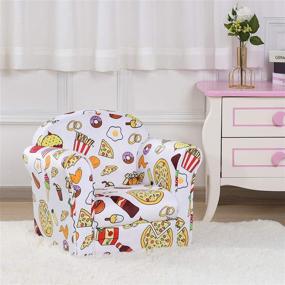 img 1 attached to Single Velvet Armchair Upholstered Toddler Furniture