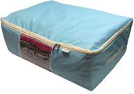 🛏️ large quilt storage bag with 2-way zipper and see-through front panel - ideal for safely storing and organizing quilt tops, clothes, and fabrics - convenient handles for effortless carrying and moving (22” x 15” x 8”) logo