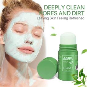 img 2 attached to 🍃 Green Tea Cleansing Mask - 2Pack, Removes Excess Oil, Locks Skin Moisture, Easy to Use & Carry, Improves Skin, for All Skin Types, Men & Women | Green Tea Mask