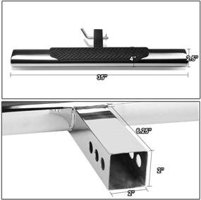 img 3 attached to 🚗 DNA MOTORING HITST-2-4O-111-SS-T2 Class III 4" Oval Hitch Step, Silver - Sturdy Hitch Accessory for Effortless Vehicle Access and Protection