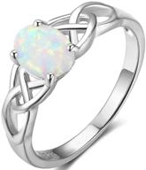 exquisite stainless steel celtic knot oval fire opal ring: ideal for weddings, engagements, and anniversaries logo