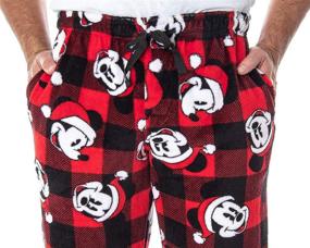 img 1 attached to 🐭 Cozy Disney Mickey Mouse Fleece Pajama Set for Men - Top-Quality Men's Clothing