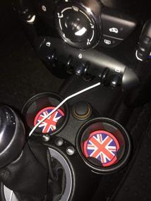 img 1 attached to Силиконовые коврики и подстаканники в британском стиле "Union Jack" для салона Mini Cooper R55 R56 R57 R58 R59: набор из 7 предметов красного и синего цвета.