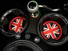 img 2 attached to Силиконовые коврики и подстаканники в британском стиле "Union Jack" для салона Mini Cooper R55 R56 R57 R58 R59: набор из 7 предметов красного и синего цвета.