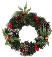 🎄 8 inch small artificial christmas wreath decorations for festive christmas décor логотип