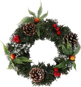 img 4 attached to 🎄 8 Inch Small Artificial Christmas Wreath Decorations for Festive Christmas Décor