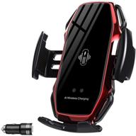 📱 auto-clamping wireless car phone holder with qi fast charging, compatible with iphone 12/11/xs/xr/se/8/8+, samsung s20/s10/s9 logo