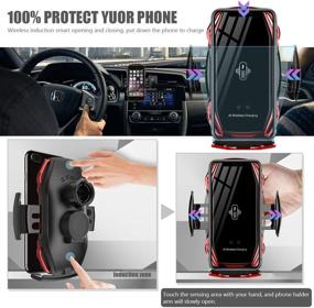 img 3 attached to 📱 Auto-Clamping Wireless Car Phone Holder with QI Fast Charging, Compatible with iPhone 12/11/XS/XR/SE/8/8+, Samsung S20/S10/S9