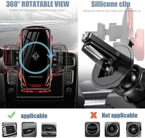 img 1 attached to 📱 Auto-Clamping Wireless Car Phone Holder with QI Fast Charging, Compatible with iPhone 12/11/XS/XR/SE/8/8+, Samsung S20/S10/S9