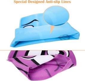 img 2 attached to 🏊 Fun and Functional: Silicone Waterproof Swim Caps for Kids - Cute Cartoon Animal Design, Set of 4