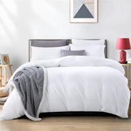 hotel quality king size white 100% cotton duvet cover with zipper closure - ultra soft & easy care (1 duvet cover + 2 pillowcases) logo