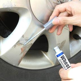 img 1 attached to 🔧 Silver Car Wheel Scratch Remover: Anti-rust Hub Paint Repair Kit - Waterproof, No Fade - Auto Wheel Scratch Repair