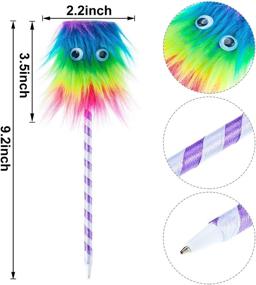 img 3 attached to Радужные монстры карандаши: милый и пушистый набор карандашей для школы, офиса, рождества, дня рождения и вечеринок.