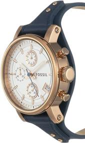 img 3 attached to ⌚ Часы Fossil Original Boyfriend Chronograph для женщин: стальной корпус, кожаный ремешок и кварцевый механизм для отличного хранения времени