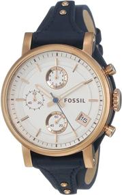 img 4 attached to ⌚ Часы Fossil Original Boyfriend Chronograph для женщин: стальной корпус, кожаный ремешок и кварцевый механизм для отличного хранения времени