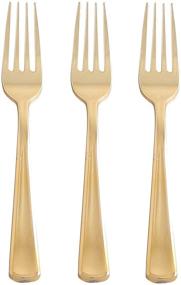 img 4 attached to 🍽️ Party Bargains Plastic Silverware Flatware Forks, Durable & Stylish, Polished Gold Cutlery, Pack of 120 - Disposable and Eco-Friendly