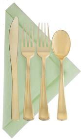 img 2 attached to 🍽️ Party Bargains Plastic Silverware Flatware Forks, Durable & Stylish, Polished Gold Cutlery, Pack of 120 - Disposable and Eco-Friendly