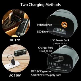 img 1 attached to 🔋Беспроводной накачиватель шин: портативный компрессор для автомобилей и велосипедов | 140PSI, 6000mAh павербанк | Перезаряжаемый цифровой насос с датчиком давления и автоотключением | Идеально подходит для мотоциклов, мячей и многого другого.