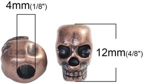 img 2 attached to 🎃 PEPPERLONELY 20pc Antique Copper Alloy Beads Halloween Skull Charms Pendants 12x8mm - Spooky Accessories for Crafts and Jewelry Making