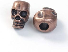 img 1 attached to 🎃 PEPPERLONELY 20pc Antique Copper Alloy Beads Halloween Skull Charms Pendants 12x8mm - Spooky Accessories for Crafts and Jewelry Making