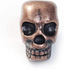 img 3 attached to 🎃 PEPPERLONELY 20pc Antique Copper Alloy Beads Halloween Skull Charms Pendants 12x8mm - Spooky Accessories for Crafts and Jewelry Making