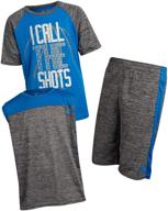 🏀 boys' quick dry tee-shirt and shorts set - performance 3-piece short set for pro athletes logo