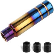 autens aluminum weighted shift knobs: 5.1'' long universal gear shifter, burnt blue lever head | fits most automatic & manual vehicles | 3 threaded adapters included (blue) logo