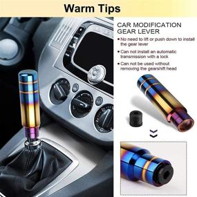 img 1 attached to AUTENS Aluminum Weighted Shift Knobs: 5.1'' Long Universal Gear Shifter, Burnt Blue Lever Head | Fits Most Automatic & Manual Vehicles | 3 Threaded Adapters Included (Blue)
