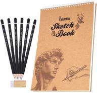 🎨 complete panamoni sketching set: 9×12 inches sketch book, 6 pcs sketch pencils, and eraser included logo