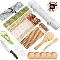 🍣 all-in-one sushi making kit: 29 pcs sushi bazooka maker with bamboo mat, chopsticks, spreader, knife & more! logo