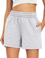 🩳 stay comfortable and stylish with ezymall women's comfy sweat shorts for summer running - soft cotton with convenient pockets логотип