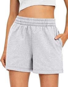 img 4 attached to 🩳 Stay Comfortable and Stylish with Ezymall Women's Comfy Sweat Shorts for Summer Running - Soft Cotton with Convenient Pockets