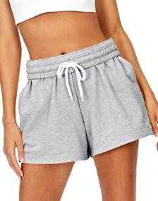 img 2 attached to 🩳 Stay Comfortable and Stylish with Ezymall Women's Comfy Sweat Shorts for Summer Running - Soft Cotton with Convenient Pockets