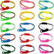 🎉 party zipper bracelets set: 75-pack friendship fidget bracelets for sensory fun, stress relief toys, and birthday party favors by sephirerex - 7.5 inches logo