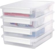 📦 plano 4-pack clear stackable cubby cube storage bins with secure white latch logo