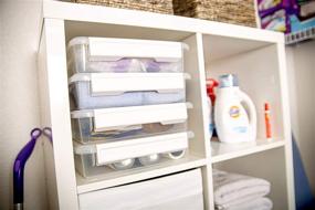 img 1 attached to 📦 Plano 4-Pack Clear Stackable Cubby Cube Storage Bins with Secure White Latch