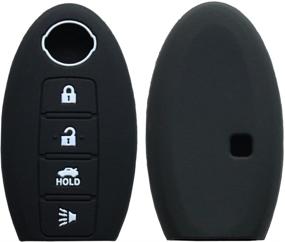 img 2 attached to 🔑 2 Pack Keyless4U Silicone Remote Cover Case for Nissan Altima Maxima Armada Murano Gt-r Sentra Rogue Pathfinder – Black, 4 Buttons Key Fob Protector Jacket