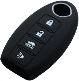 img 1 attached to 🔑 2 Pack Keyless4U Silicone Remote Cover Case for Nissan Altima Maxima Armada Murano Gt-r Sentra Rogue Pathfinder – Black, 4 Buttons Key Fob Protector Jacket